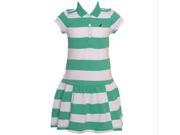 Nautica Little Girls Green Stripe Pattern Pointed Collar Sailor Dress 2T