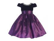 Crayon Kids Little Girls Purple Black Glitter Neckline Occasion Dress 2T