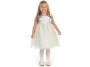 Angels Garment Little Girls Blue Poly Dupioni Ribbon Mesh Easter Dress 5