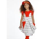 KidCuteTure Little Girls Silver White Stripes Dora Designer Spring Dress 5