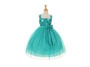 Big Girls Winter Jade Tulle Satin Bow Sash Flower Girl Easter Dress 10