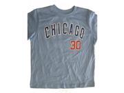 MLB Big Boys Baby Blue Solid Color Chicago 30 Print Cotton T Shirt 14 16