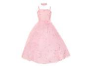 Cinderella Couture Girls Pink Flower Sequin Beaded Scarf Pageant Dress 4