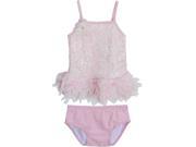 Isobella Chloe Baby Girls Light Pink Wink Two Piece Tankini Swimsuit 12M