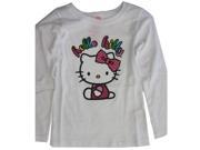 Hello Kitty Little Girls White Glittery Print Letters Shirt 5