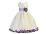 Crayon Kids Little Girls Ivory Purple Petal Flower Girl Dress 2T