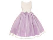 Cinderella Couture Little Girls Lilac Ivory Satin Organza Sleeveless Dress 4