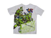 Nickelodeon Little Boys White Ninja Training Turtle Print T Shirt 7
