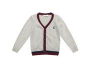 Richie House Big Boys Grey Classic R Embroidery Cardigan Sweater 8 9