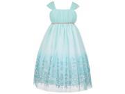 Kids Dream Big Girls Light Blue Ombre Mesh Glitter Special Occasion Dress 12