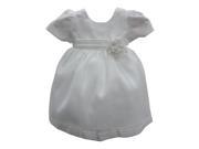 Little Girls Off White Checker Bodice Floral Adorned Flower Girl Dress 6
