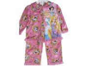 Disney Baby Girls Pink Princesses Images Print 2 Pc Pajama Set 12M