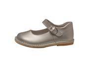 L Amour Baby Girls Silver Classic Matte Leather Mary Jane Shoes 4 Baby