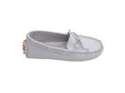 L Amour Toddler Girls White Bow Leather Moccasin 8 Toddler