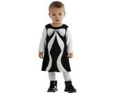 Biscotti Baby Girls Black Ivory Bow Color Block Christmas Dress 12M