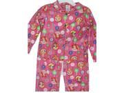 Disney Big Girls Pink Princesses Bubble Images 2 Pc Pajama Set 8