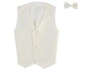 Lito Baby Boys Ivory Poly Silk Vest Bowtie Special Occasion Set 12 24M