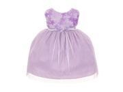 Kids Dream Baby Girls Lavender 3D Chiffon Flowers Special Occasion Dress 24M