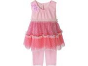 Isobella Chloe Little Girls Pink Musicbox Two Piece Pant Outfit Set 3T