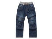 Richie House Little Boys Blue Grey Elastic Waistband Denim Jeans 2 3