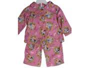 Disney Baby Girls Pink Princesses Horse Print 2 Pc Pajama Set 18M