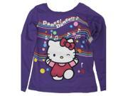 Hello Kitty Little Girls Purple Applique Musical Notes Print Shirt 6X