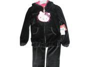 Hello Kitty Little Girls Black Velour Sequin Applique Sweater 2 Pc Pants Set 5
