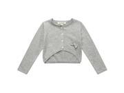 Richie House Little Girls Grey Small Bow Cardigan 7