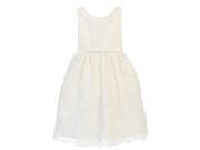 Sweet Kids Little Girls Off White Embroidered Mesh Flower Girl Dress 5
