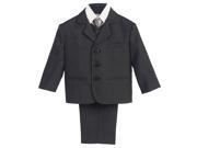 Lito Little Boys Dark Grey Wedding Easter 5 Pcs Special Occasion Suit 2