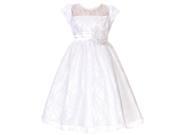 Big Girls White Flower Sash Lace Overlay Special Occasion Dress 10