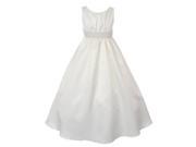 Cinderella Couture Big Girls Ivory Pearls Waistband Flower Girl Dress 8