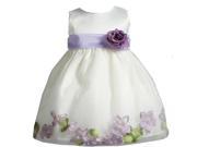 Crayon Kids Baby Girls Ivory Purple Petal Flower Girl Dress 18M
