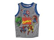 Marvels Little Boys Grey Avengers Superhero Print Sleeveless Shirt 7