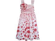 Isobella Chloe Little Girls Red Carnival Twist Dot Flower Trim Dress 4T