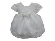 Little Girls Off White Diamond Style Beaded Embroidered Flower Girl Dress 2T