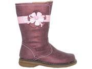 Rachel Shoes Little Girls Olympus Mauve Pink Flower Bow Boots 10 Toddler