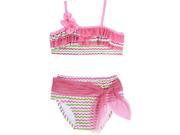 Isobella Chloe Little Girls Green Paradise Cove Two Piece Bikini Swimsuit 6X