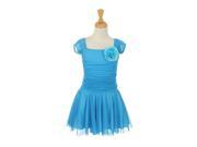 Cinderella Couture Little Girls Turquoise Corsage Chiffon Occasion Dress 4