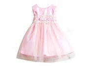 Sweet Kids Baby Girls Pink Satin Lace Bow Tulle Flower Girl Dress 24M
