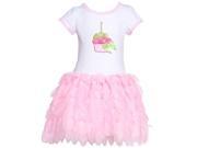 Bonnie Jean Little Girls Pink Cupcake Applique Ruffled Birthday Dress 2T