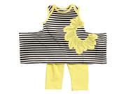 KidCuteTure Baby Girls Sprite Yellow Stripe Karrie Tunic Leggings Outfit 9M