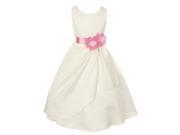 Little Girls Ivory Rose Bridal Dull Satin Sequin Flowers Occasion Dress 4