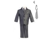 Lito Big Boys Pewter Two button Metallic Special Occasion Suit 12
