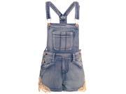 Cutie Patootie Little Girls Blue Denim Crochet Adjustable Strap Shortalls 4 5