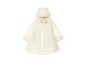 Kids Dream Ivory Fleece Faux Collar Stylish Coat Baby Girl 12M