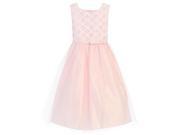 Sweet Kids Little Girls Pink Cross Hatch Satin Tulle Easter Dress 2T