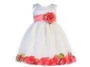 Crayon Kids Baby Girls White Coral Petal Flower Girl Dress 12M