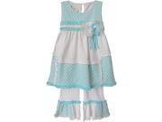 Isobella Chloe Little Girls Sky Blue Kelli Two Piece Pant Outfit Set 2T