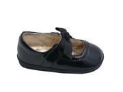 Angel Girls Black Grosgrain Bow Velcro Strap Mary Jane Shoes 4 Toddler